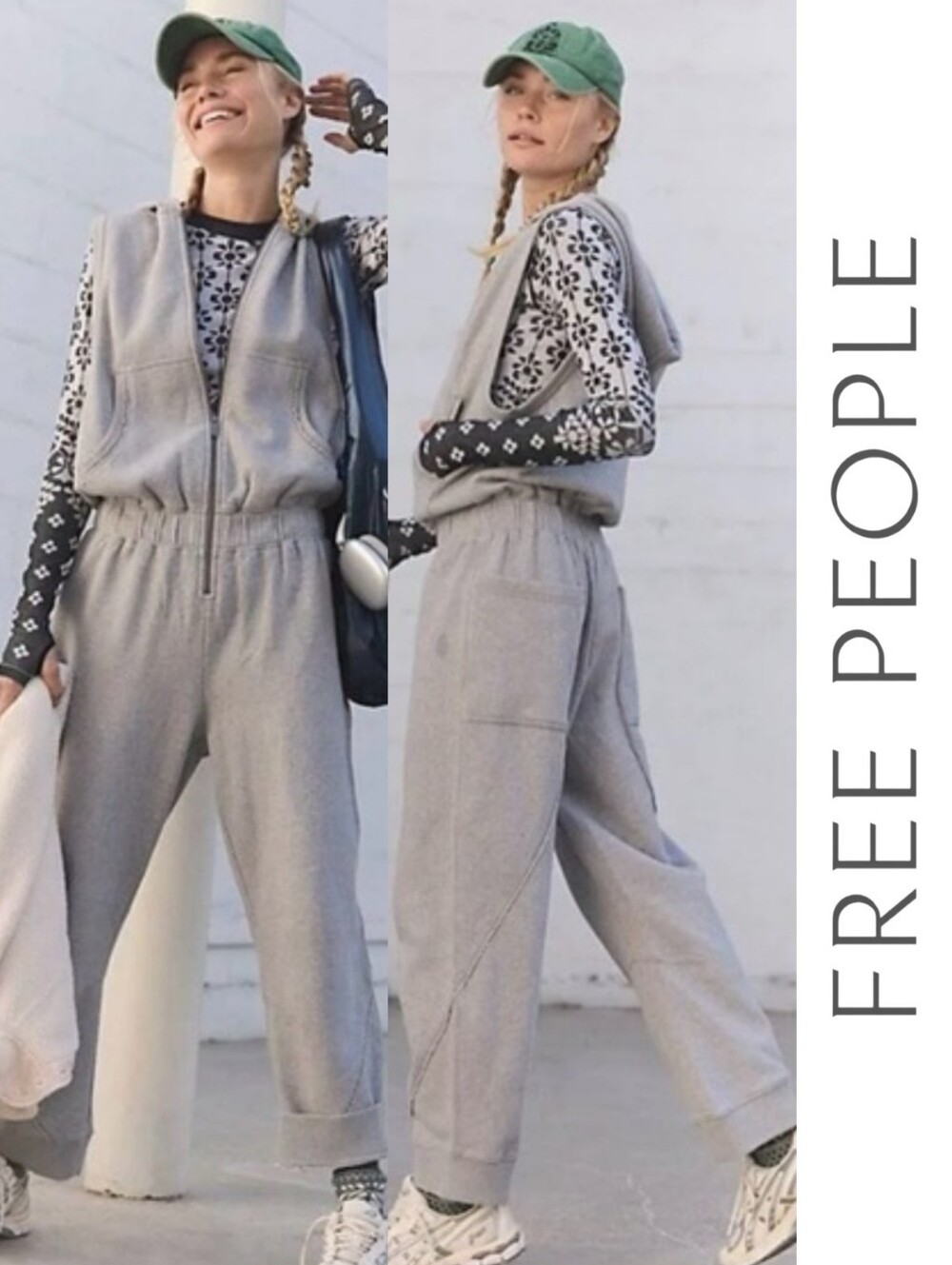FP Movement By Free People | Set Go Onesie Hooded Jumpsuit Jogger Pants - Gray